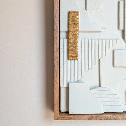 Golden Layered Abstract Tile