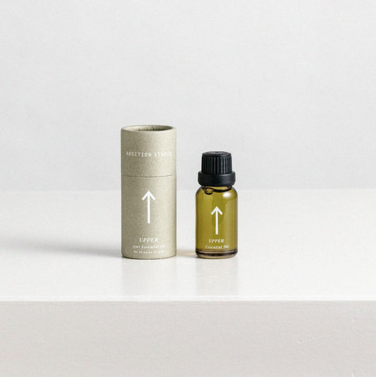 Essential Oil blend to be used in a ceramic oil burner. The oil is created by Australian brand 'Addition Studio'. This blend is called 'Downer' and is aimed to calm the user. This item is stocked online and in store at Oh Hey Grace.