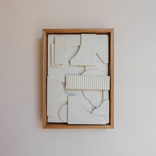 White Layered Abstract Tile