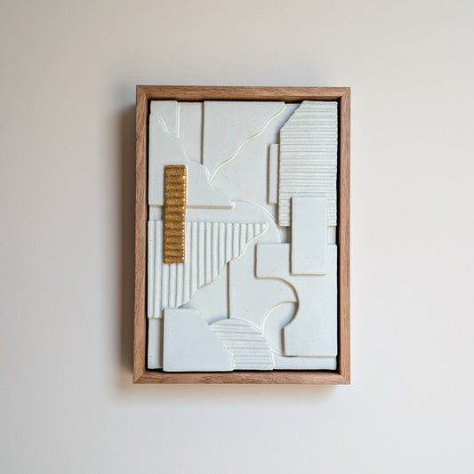 Golden Layered Abstract Tile